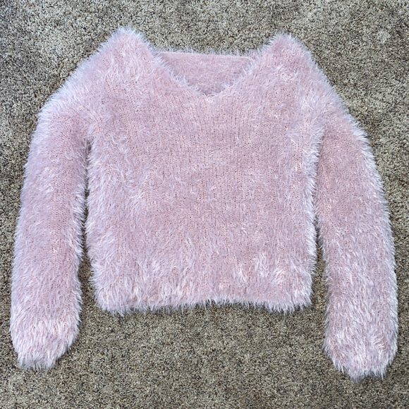 Sweaters - Light Pink Fuzzy Sweater